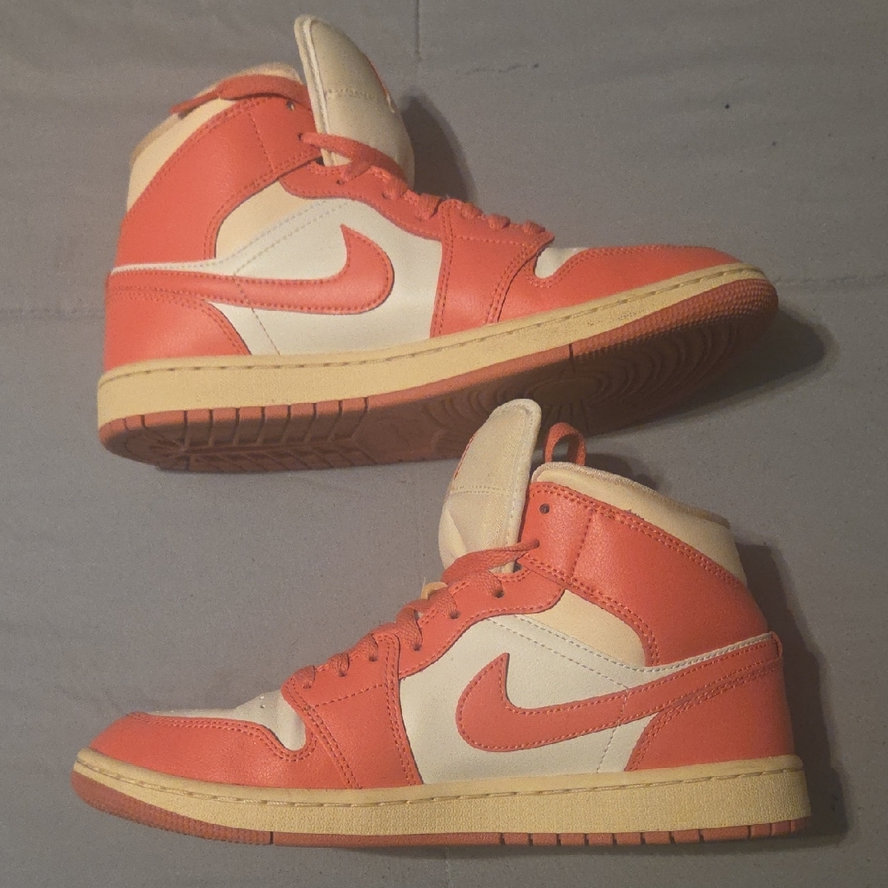 Nike High-Top Sneakers in Coral and Beige